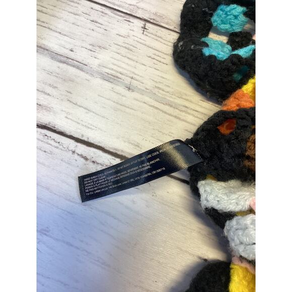 ANTHROPOLOGIE Colourblocked Square Crochet Cardigan Sweater open front- One size - Picture 7 of 7